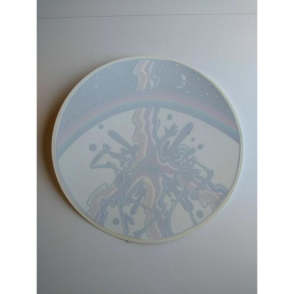 Grateful Dead Sticker Original 1980s Car Window Sticker Skeletons Rainbow Moon - Picture 4 of 5
